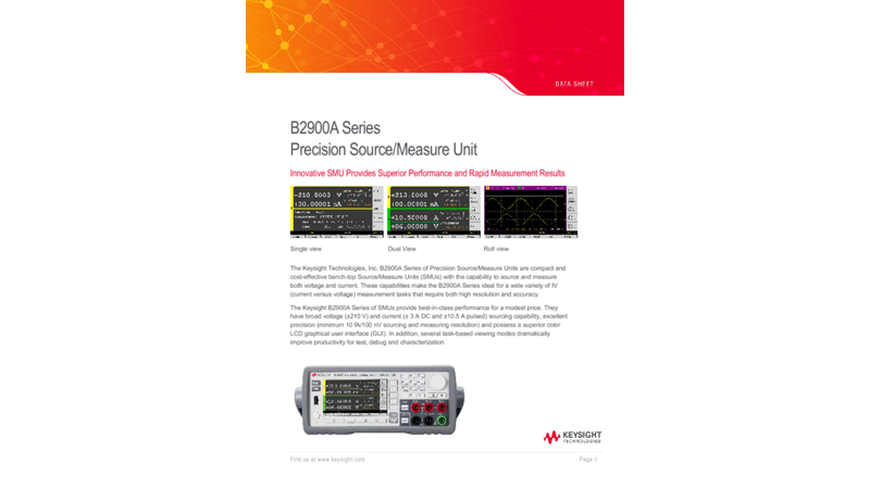 B2900A Series Precision Source/Measure Unit